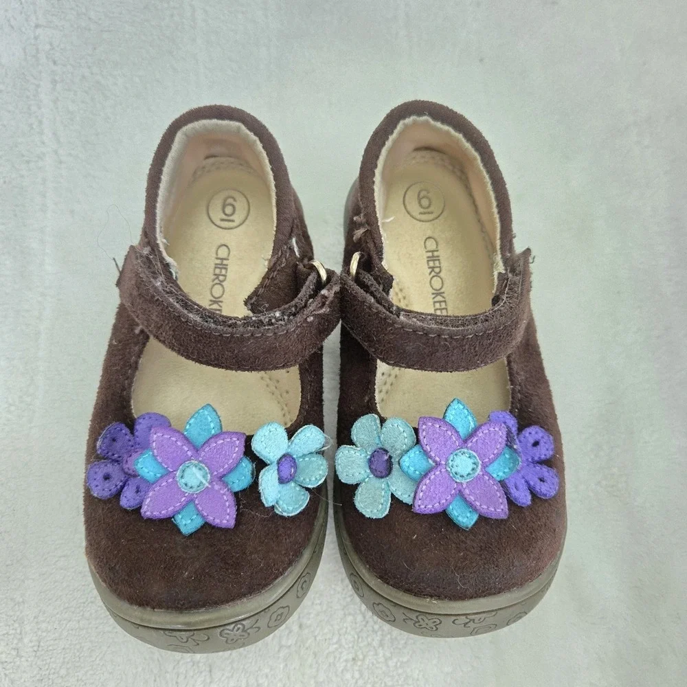 Toddler Girl's‎ Mary Jane Brown Size 6 Cherokee Comfy Casual Coquette Shoes